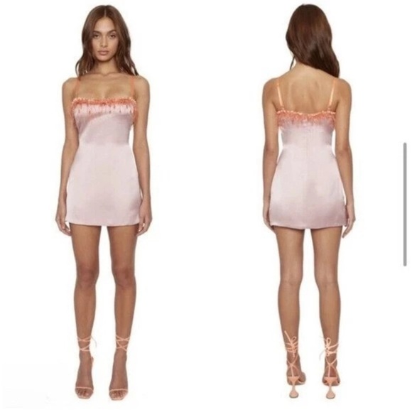Pink Satin Spaghetti Strap Bodycon Mini Dress - Picture 8 of 10